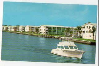 Boynton Beach Florida Cruising By Sterling Village Vintage View Card