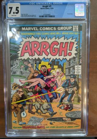 Arrgh 1 Cgc 7.  5 (white Pages) Marvel 1974 Dracula Parody Spoof