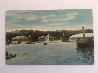 Trent Bridge,  Nottingham - W.  H.  S & S.  N Vintage Postcard No 121 - Posted 1914