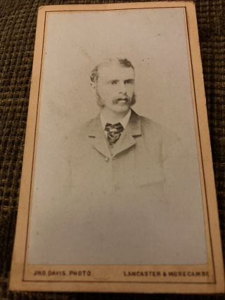 Victorian Cdv Photo Man With Sideburns,  Moustache - Lancaster & Morecambe
