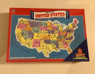 Vintage United States & World 2 Sided Jigsaw Puzzle 1993 Old Stock