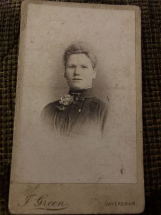 Victorian Cdv Photo Woman With Flower Corsage - Caversham