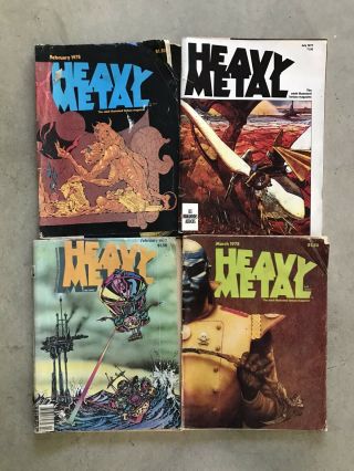 4 Early Heavy Metal Magazines 1977 1978 1979