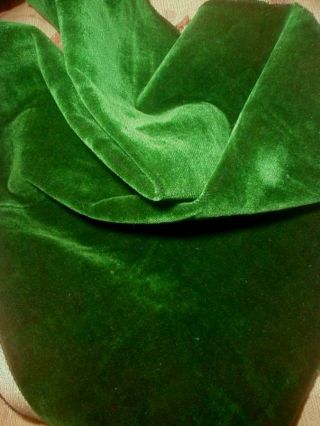 Antique Victorian French Silk Millinery Velvet Emerald Green Hat Making Dolls,