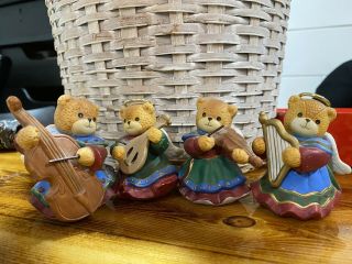 Vintage Enesco Lucy & Me Angel Bears/instruments Christmas 1992/1993