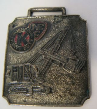 Vintage Antique Advertising Koehring Heavy Equipment Enameled Watch Fob