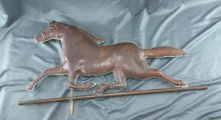 Large Vintage Primitive Copper Horse Weather Vane Topper Folk Art Metalware