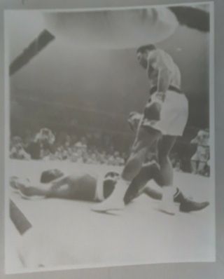 Mohammad Ali Stands Over Sonny Liston C.  1965.  Vintage Photo Negative (acetate)