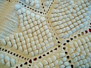 Vintage Hand Crocheted Bedspread 71 " X 83 " Could Be As Cutter