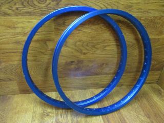 Vintage Araya 20 X 1.  75 36h Blue Anodized Bmx Bike Rim Set