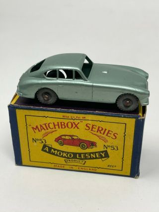Moko1950s Matchbox Lesney 53 Aston Martin Metal Wheels Vintage