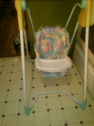Vintage Graco Open Top Baby Swing Easy Entry Pastel Colors Easy Entry 3 Speed