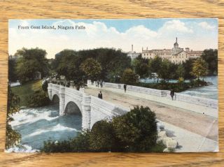 From Goat Island Niagara Falls Ny Vintage Postcard Bridge York