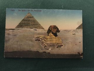 Vintage Postcard - Cairo Egypt,  The Sphinx And Pyramids - M6