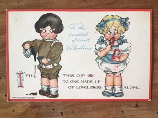 Vintage Valentine’s Day Postcard Signed Mary Eleanor George 1915