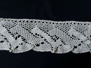 Vintage Handmade Crocheted Lace Trim Edging 80 " X2.  4 "