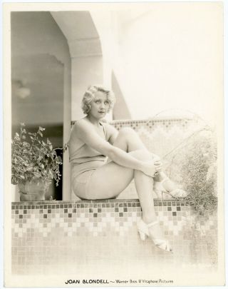 Vintage Pre Code Bathing Beauty Joan Blondell 1932 Art Deco Pin - Up Photograph