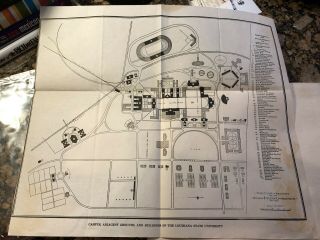 Vtg 1928 Lsu Louisiana State University Campus Map & Schedule Humor Flyer Old