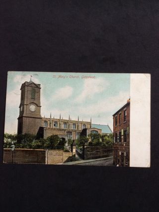 St Marys Church Gateshead Vintage Postcard Posted 1904