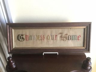 Great Size Victorian Punched Paper Motto God Bless Our Home