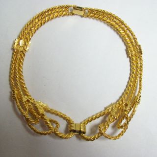 Vintage LANVIN Paris Couture Golden COLLAR Necklace 2