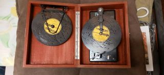 Vintage Ad 30 Thorens Wood Music Box W / Metal Music Discs