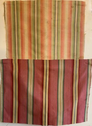 Two 18th Century French Silk Woven Stripes (3378)