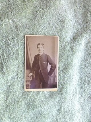 Antique Cdv Cabinet Photo Young Man Handsome Teenager Hand On Hip Anstruther