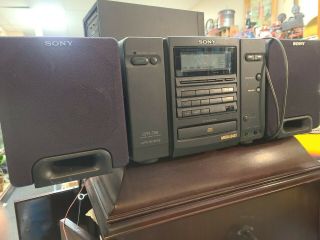 Vintage Sony Boombox Cfd - 768 Cd Radio Cassette Detachable Speakers Mega Bass