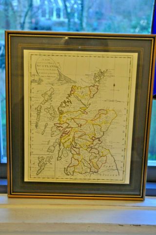 Framed Vintage Print - A And Correct Map Of Scotland,  Barnard