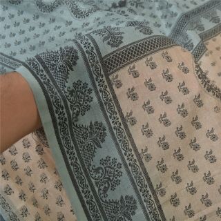 Sanskriti Vintage Brown Sarees Pure Silk Woven Indian Sari 5 Yd Craft Fabric