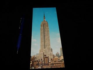 Vintage Postcard,  York City,  Ny,  The Empire State Building,  Extra Long Card