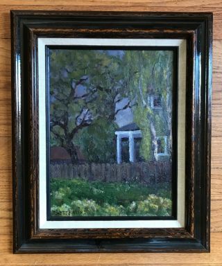 Vintage Oil Painting - Listed Ca Artist Dennis Westerling - Fenced House - Landscape