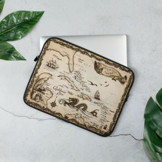 Florida Caribbean Boats Nautical Vintage Chart Map Laptop Tablet Sleeve Case