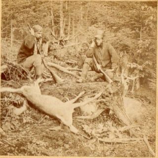 Hunters Rest On The Carry.  Kilburn Brothers Stereoview Photo