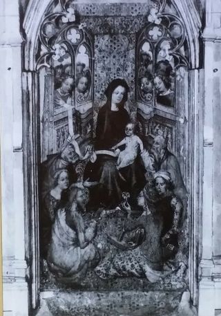Madonna,  Detail From Xiv Century French Diptych,  Magic Lantern Glass Slide