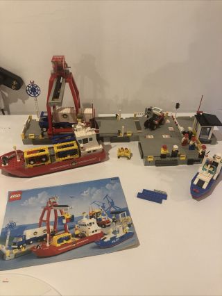 Vintage Lego Classic Town 6542 Launch And Load Seaport Harbor All 7 Minifigures