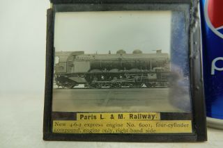 3 Old Magic Lantern Slides With Steam Trains Paris L & M Railway - Rare - L@@k