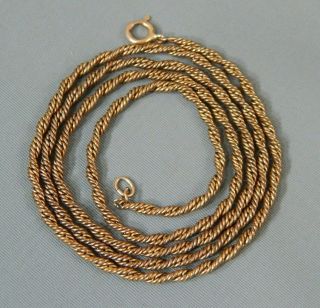 Vintage Estate 14k Yellow Gold Rope Chain Necklace 18 " 4.  6g Wear Or Scrap