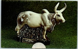 Vintage Postcard Of An Ezra Brooks Whiskey Decanter - Brahma Bull C1960s