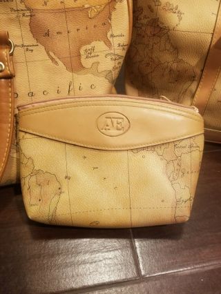 Rare vintage 5 piece travel set world map 90s Luggage Duffel Bags 2