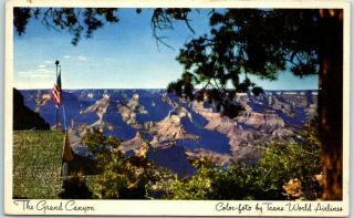 Vintage Twa Trans World Airlines Adv.  Postcard Grand Canyon National Park C1950s