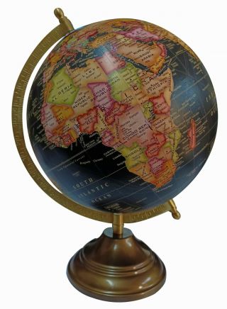 World Map Antique Globe Table Decor Home Office Globe Black 12.  5 Inch