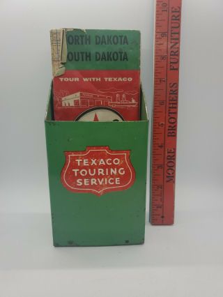 Vintage Texaco Touring Service Map Holder Tin Gas Oil