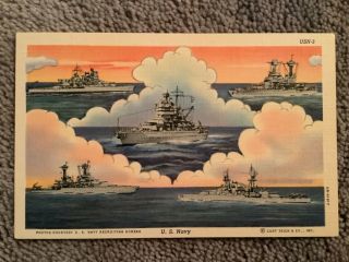 Vintage Postcard Views Of The U.  S.  Navy At Sea