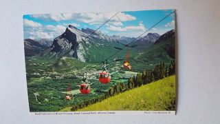 Banff Alberta Cablecars Mt Norquay Postcard Photo Vintage