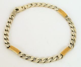 Vintage Designer Signed Dobbs Sterling Silver 18k Chain Link Bracelet Fine