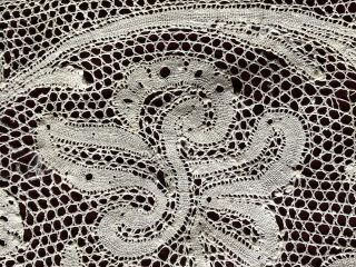 Classic 18th C.  Milanese bobbin lace wide border length fancy cloth work 3
