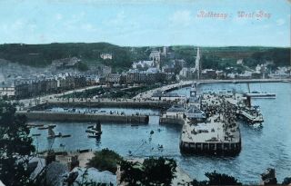 Vintage Postcard,  Rothesay,  West Bay,  Isle Of Bute,  Scotland, .  1907