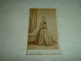 Cdv Bustin Hereford Woman In Dress With Mourning Band